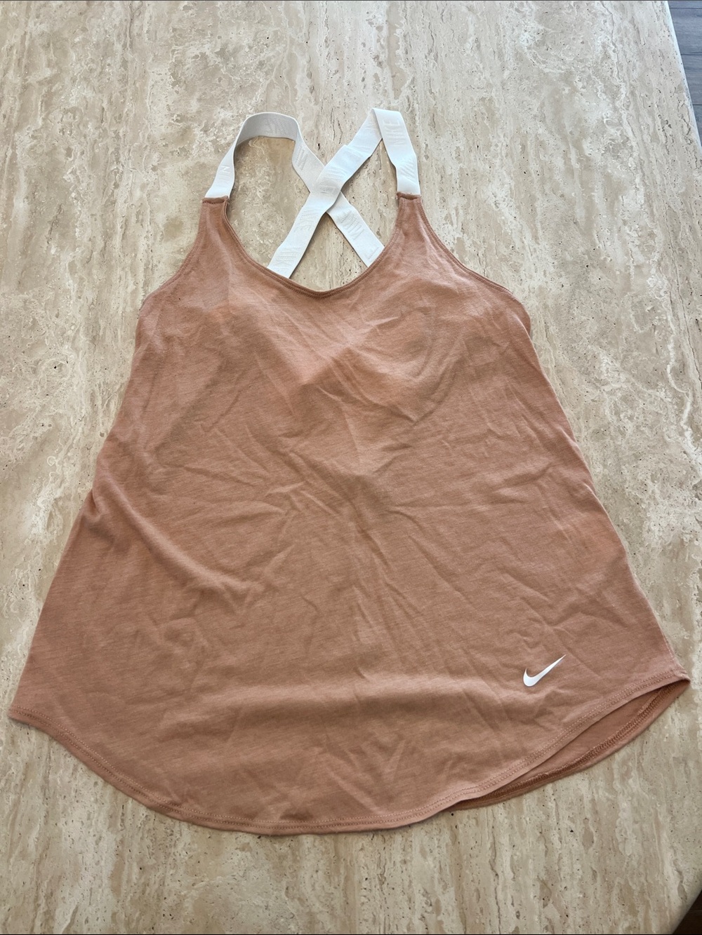 Nike Women's Dusty Rose Tank with White Crossback Straps